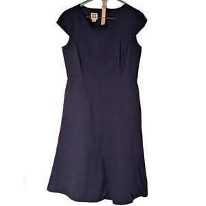 Anne Klein navy blue belted dress, size 6